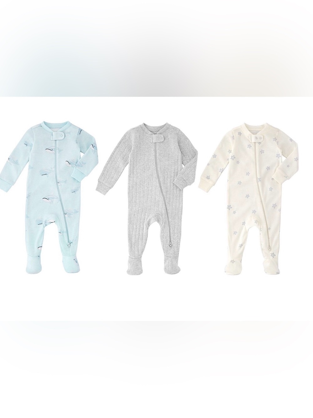 Grey Quilted Baby Footed Sleeper Romper